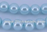 CGL347 5PCS 16 inches 14mm round dyed glass pearl beads wholesale