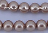 CGL352 10PCS 16 inches 4mm round dyed glass pearl beads wholesale