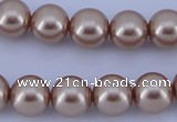 CGL355 5PCS 16 inches 10mm round dyed glass pearl beads wholesale