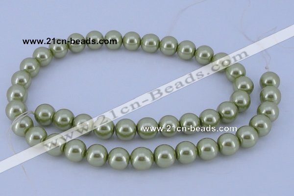 CGL362 10PCS 16 inches 4mm round dyed glass pearl beads wholesale