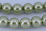 CGL363 10PCS 16 inches 6mm round dyed glass pearl beads wholesale