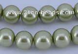 CGL364 10PCS 16 inches 8mm round dyed glass pearl beads wholesale