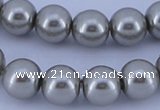 CGL374 10PCS 16 inches 8mm round dyed glass pearl beads wholesale