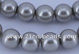 CGL378 5PCS 16 inches 16mm round dyed glass pearl beads wholesale