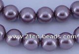 CGL383 10PCS 16 inches 6mm round dyed glass pearl beads wholesale