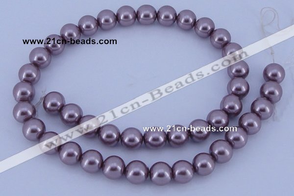 CGL383 10PCS 16 inches 6mm round dyed glass pearl beads wholesale