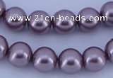 CGL384 10PCS 16 inches 8mm round dyed glass pearl beads wholesale