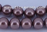 CGL392 10PCS 16 inches 4mm round dyed glass pearl beads wholesale