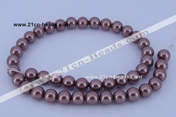 CGL392 10PCS 16 inches 4mm round dyed glass pearl beads wholesale