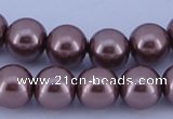 CGL396 5PCS 16 inches 12mm round dyed glass pearl beads wholesale