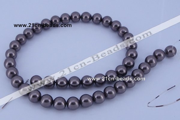 CGL402 10PCS 16 inches 4mm round dyed glass pearl beads wholesale