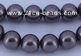 CGL405 5PCS 16 inches 10mm round dyed glass pearl beads wholesale