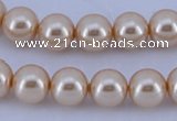 CGL42 10PCS 16 inches 4mm round dyed glass pearl beads wholesale