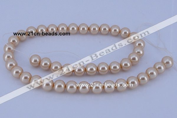 CGL42 10PCS 16 inches 4mm round dyed glass pearl beads wholesale