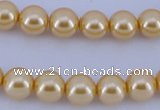 CGL53 10PCS 16 inches 6mm round dyed glass pearl beads wholesale