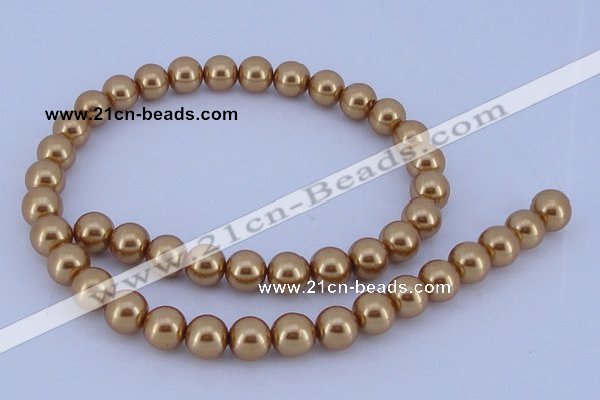 CGL62 10PCS 16 inches 4mm round dyed glass pearl beads wholesale