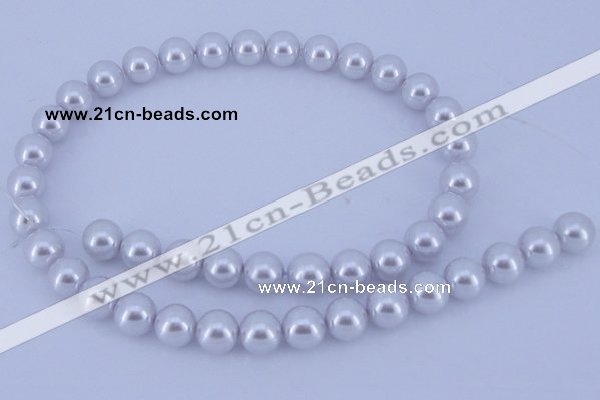 CGL73 10PCS 16 inches 6mm round dyed glass pearl beads wholesale