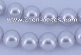 CGL74 10PCS 16 inches 8mm round dyed glass pearl beads wholesale