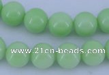 CGL819 10PCS 16 inches 6mm round heated glass pearl beads wholesale