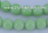 CGL820 10PCS 16 inches 8mm round heated glass pearl beads wholesale