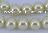 CGL83 10PCS 16 inches 6mm round dyed glass pearl beads wholesale