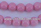 CGL836 10PCS 16 inches 4mm round heated glass pearl beads wholesale