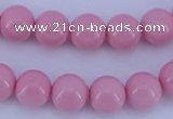 CGL837 10PCS 16 inches 6mm round heated glass pearl beads wholesale