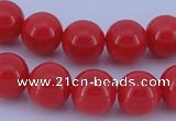 CGL847 5PCS 16 inches 14mm round heated glass pearl beads wholesale