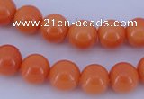 CGL867 10PCS 16 inches 6mm round heated glass pearl beads wholesale