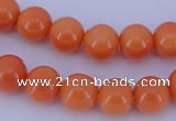 CGL868 10PCS 16 inches 8mm round heated glass pearl beads wholesale