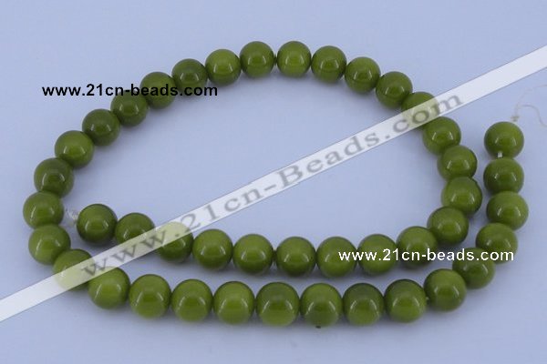 CGL873 10PCS 16 inches 6mm round heated glass pearl beads wholesale