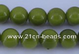 CGL875 5PCS 16 inches 10mm round heated glass pearl beads wholesale