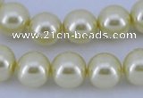 CGL89 5PCS 16 inches 18mm round dyed plastic pearl beads wholesale