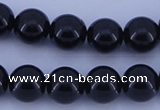 CGL902 10PCS 16 inches 4mm round heated glass pearl beads wholesale