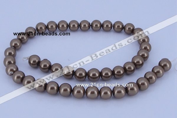 CGL92 10PCS 16 inches 4mm round dyed glass pearl beads wholesale