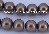 CGL93 10PCS 16 inches 6mm round dyed glass pearl beads wholesale