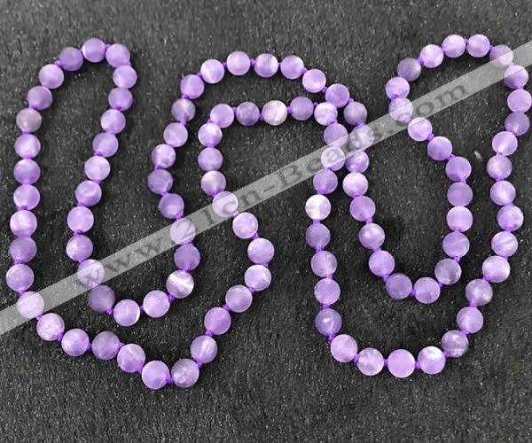 CGN1000 8mm round matte amethyst 108 beads mala necklaces