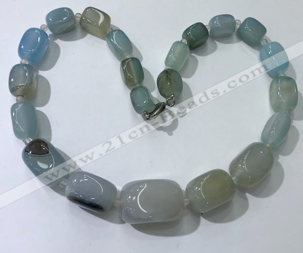 CGN106 20 inches 10*15mm - 20*30mm nuggets agate gemstone necklaces