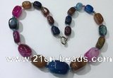 CGN111 20 inches 10*15mm - 20*30mm nuggets agate gemstone necklaces