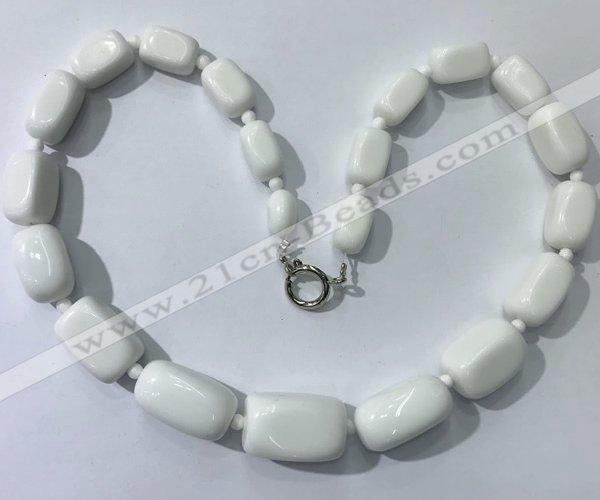 CGN121 22 inches 10*14mm - 20*30mm nuggets white porcelain necklaces