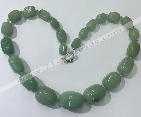 CGN129 22 inches 10*14mm - 20*30mm nuggets green aventurine necklaces