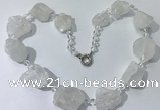 CGN140 19.5 inches 10*14mm - 20*30mm nuggets white crystal necklaces