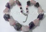 CGN147 19.5 inches 10*14mm - 20*30mm nuggets mixed quartz necklaces