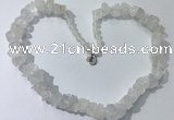 CGN155 18.5 inches 12*16mm - 13*18mm nuggets white crystal necklaces