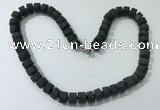 CGN181 20 inches 7*12mm - 9*12mm tyre matte smoky quartz necklaces