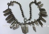 CGN188 23 inches 8*20mm - 11*60mm smoky quartz stick necklaces