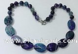 CGN255 20.5 inches 8mm round & 18*25mm oval agate necklaces