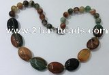 CGN256 20.5 inches 8mm round & 18*25mm oval agate necklaces