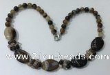 CGN271 18.5 inches 8mm round & 18*25mm oval agate beaded necklaces