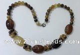 CGN272 18.5 inches 8mm round & 18*25mm oval agate beaded necklaces